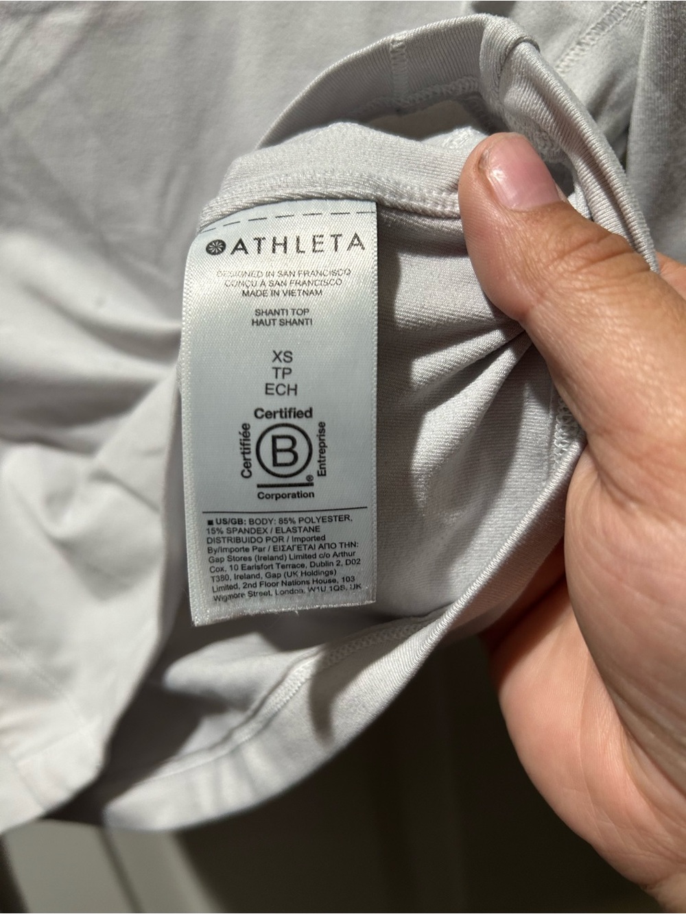 Athleta Shanti Long Sleeve Scoop Neck Yoga Crop Top Gray Size XS - Picture 5 of 6